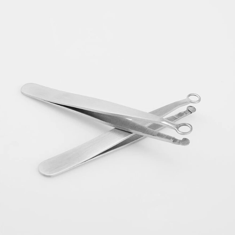 Dropshipping New Round Head Stainless Steel Nose Eyebrow Hair Beard Hair Clip Trimmer Multi-function Eyebrow Tweezers