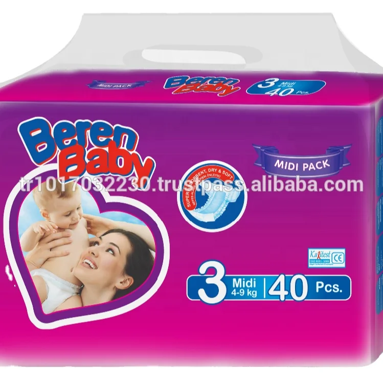 Baby disposable baby diapers from Turkish  Manufactory  soft  ultradry  super dry cotton diaper