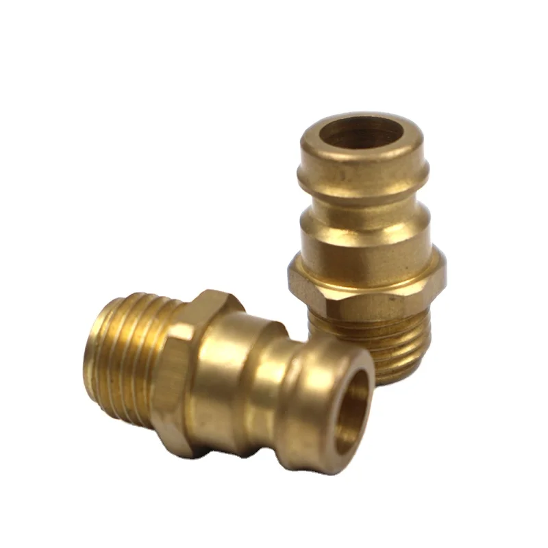 Automotive Non-standard brass connector male elbow copper pipe fitting cnc brass milling