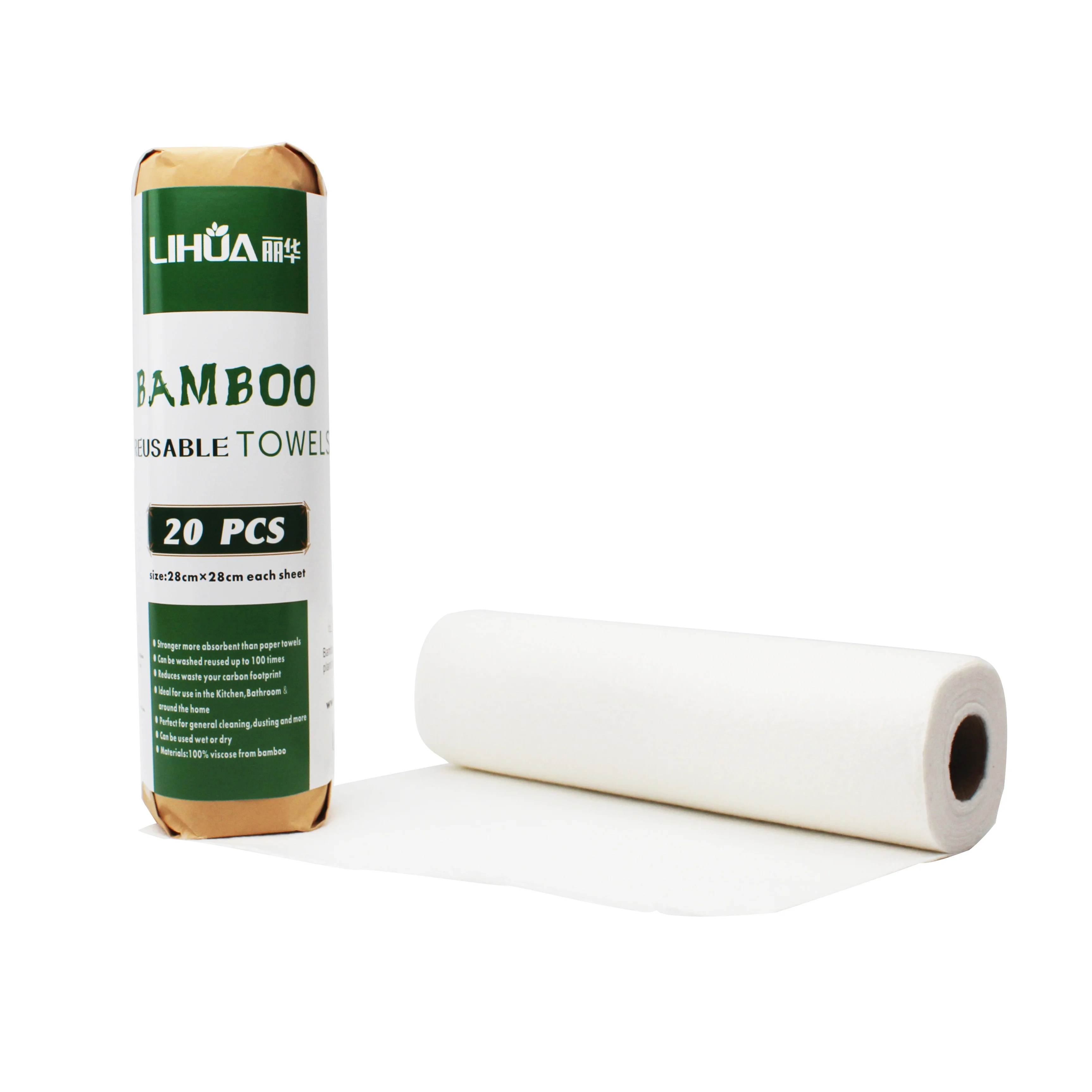 Bamboo Cleaning Cloths Reusable Bamboo Towels 100% Bamboo Fiber Unscented Washable Dry towel