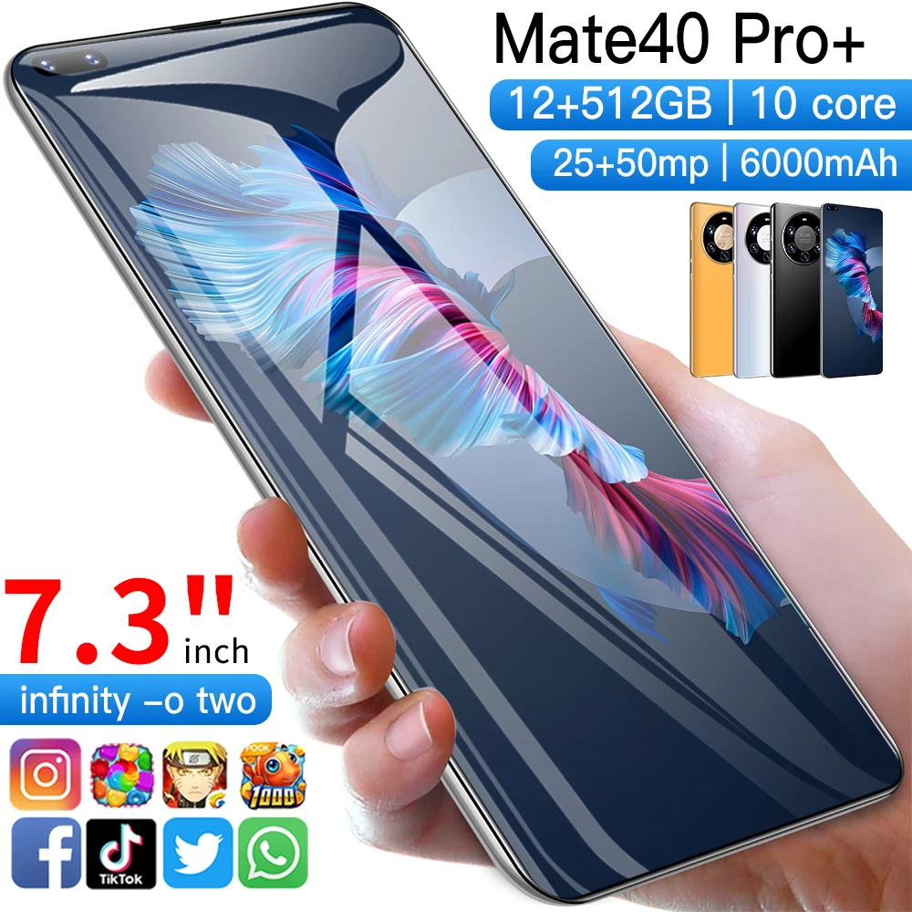 
Fashionable 7.3 inch big screen with Android phone multi-color smart phone color screen dual card dual standby mobile phone 