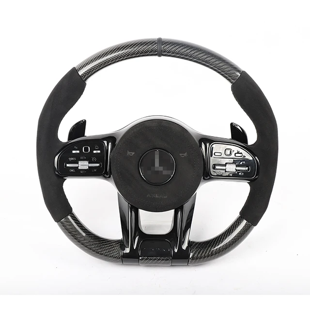 For Mercedes Benz Leather Carbon Fiber AMG Steering Wheel Customized