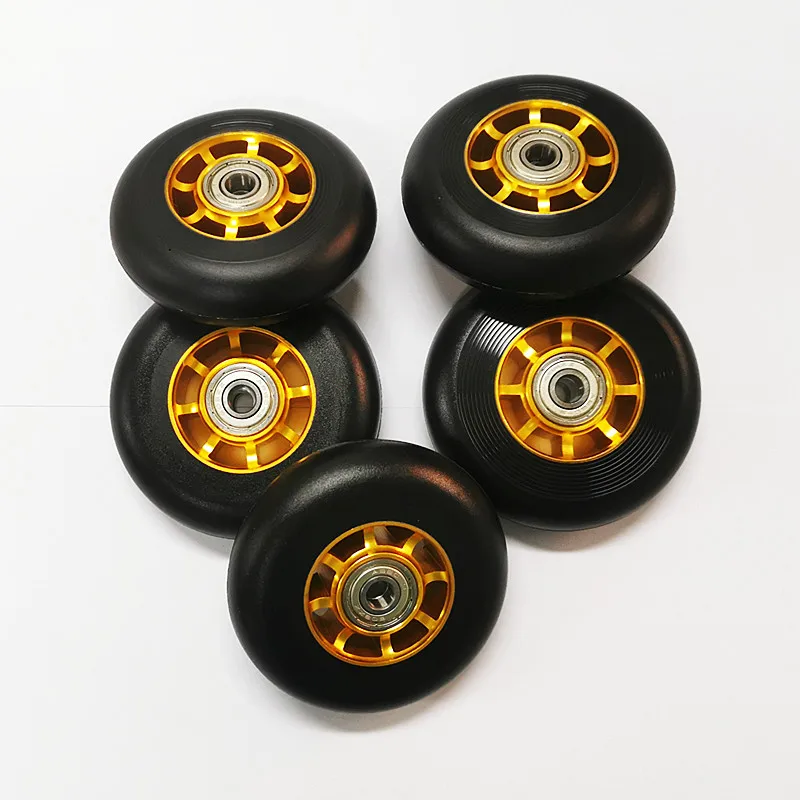 high rebound PU metal roller skate wheel with bearings 80x24mm 84x24mm roller skate wheels for inline skating with aluminum Hub