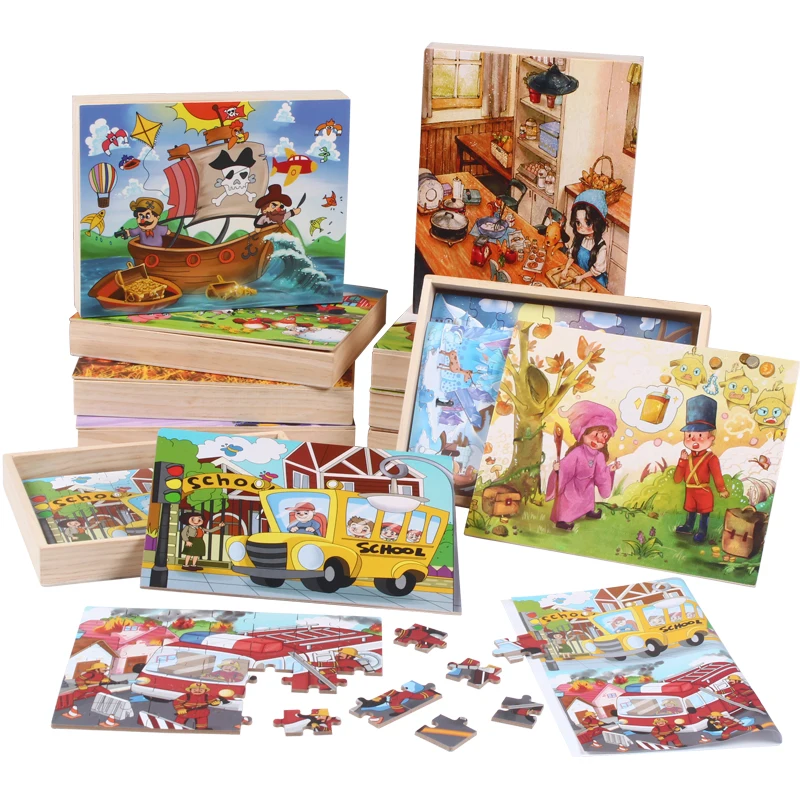 4 в 1 деревянная головоломка для малышей познание динозавра животные дорожные пазлы Деревянные Игрушки маленьких детей