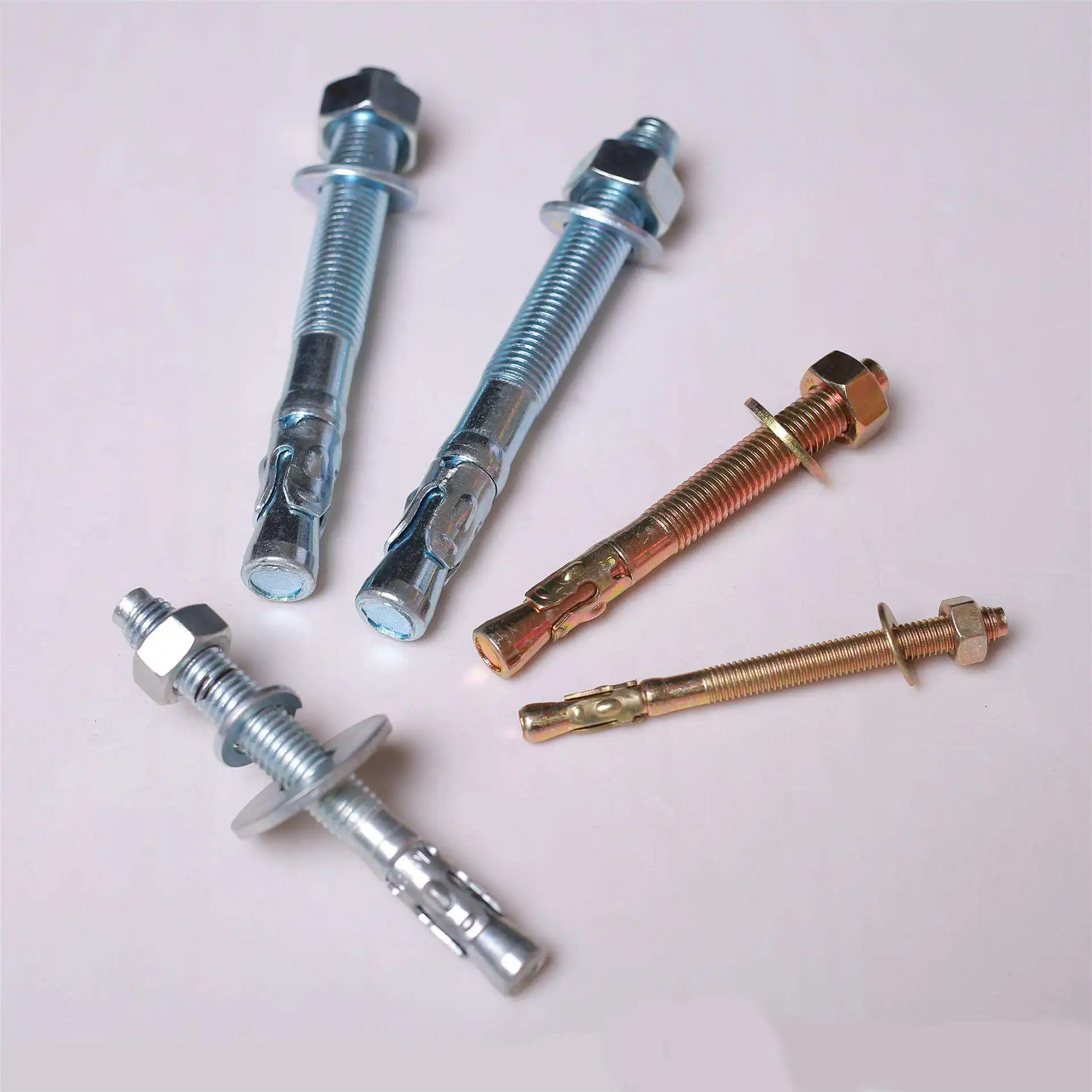Steel expansion wedge anchor bolt zinc plated