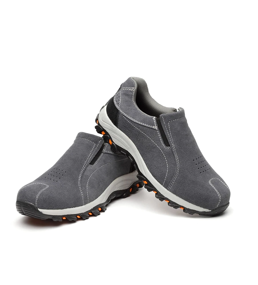 mesh net breathable suede upper material steel toe and sole anti piercing anti puncture leisure men safety shoes