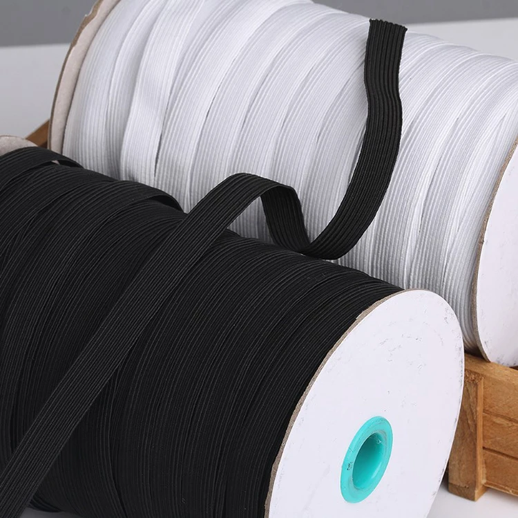 Black White Elastic Rope Flat Elastic Ear Band For Home Textile