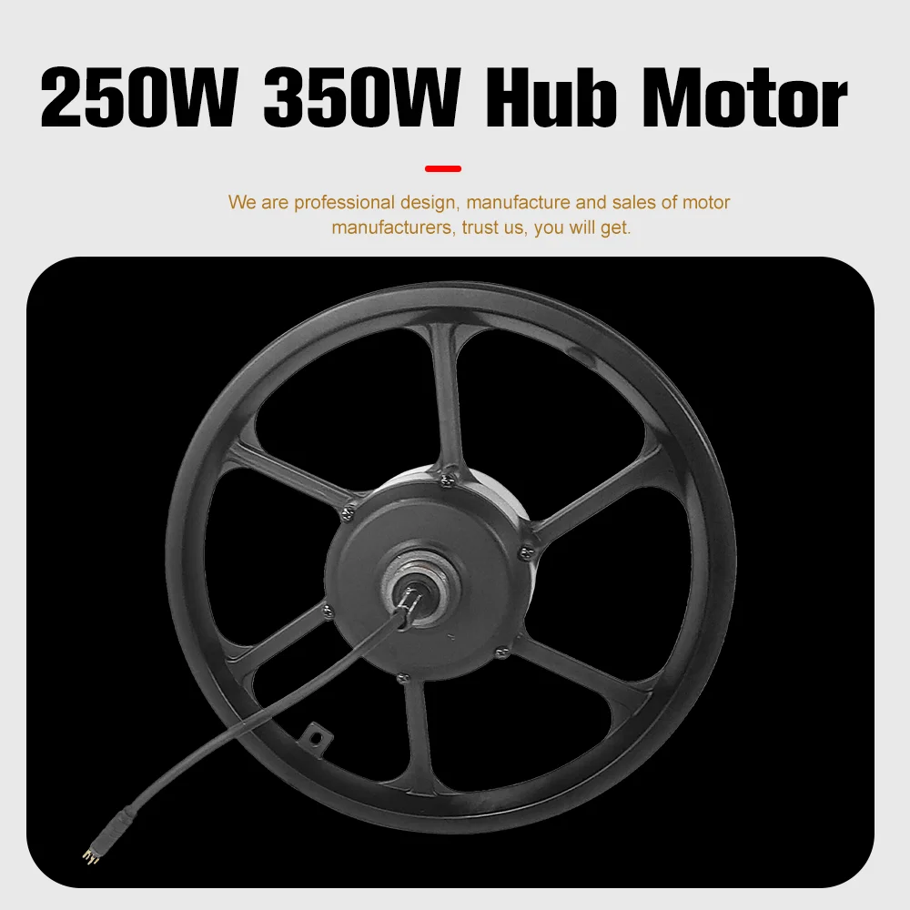 14 Inch 36v48v350W Brushless DC Hub Motor For Electric Takeaway Delivery Scooter Electric Vehicle Motor