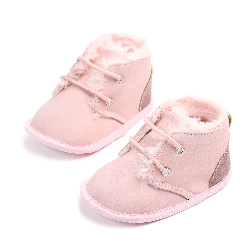 Wholesale Cheap Price Baby Shoes Mixcolor Plush Insole Winter Warmth  Comfortable Wearing Kids Shoes