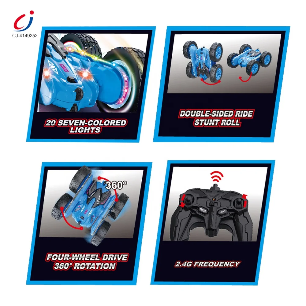 Chengji juguetes 2.4ghz 6CH radio control acrobatics stunt car double sided 360 rotation boy remote controlled super stunt car