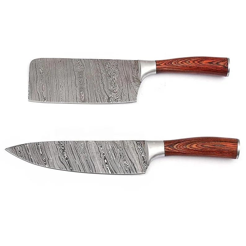 OEM/Wholesale Handmade Professional Damascus Kitchen Chef Knives Set Slicing Cleaver Bread Boning Paring Gyuto Knife