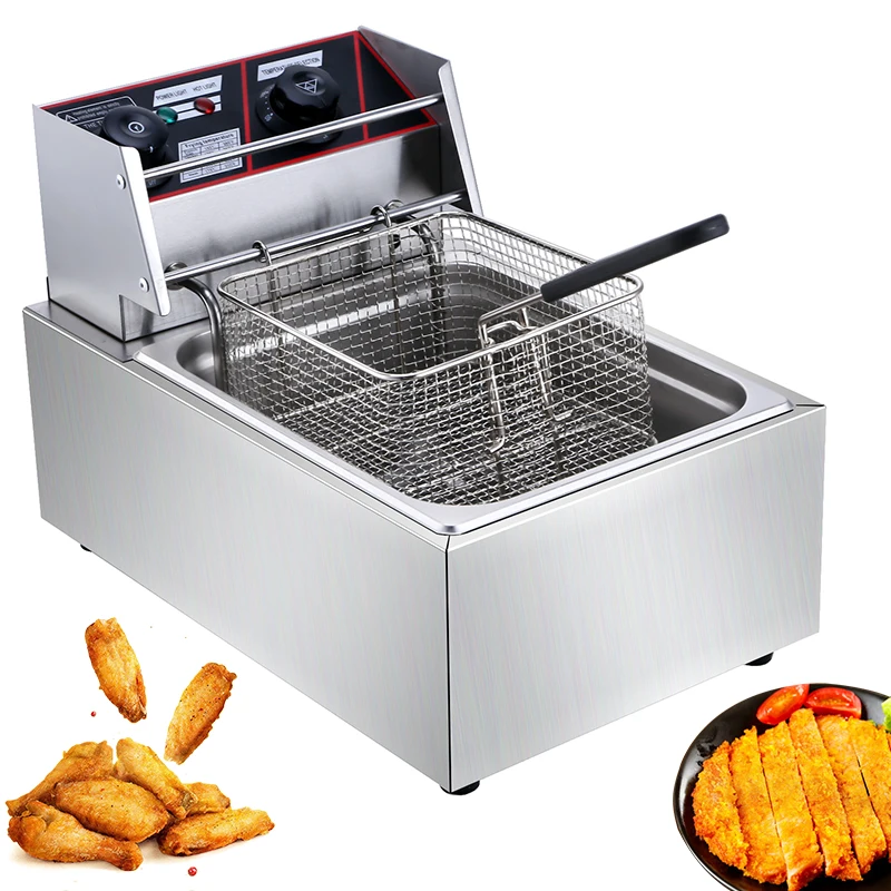 Stainless steel electric deep fryer industrial fried chicken potato chips pressure frying kitchen equipment 220v fry cooker