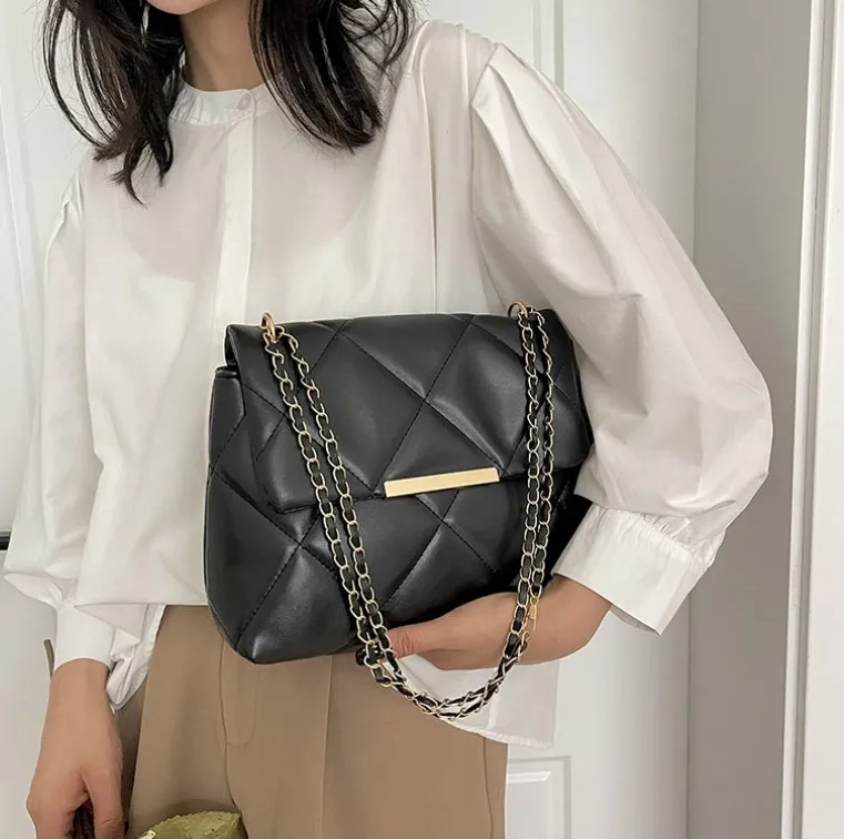 New Fashion Brand Small Quilted Leather Handbags For Women Ladies Square Shoulder Crossbody Bags