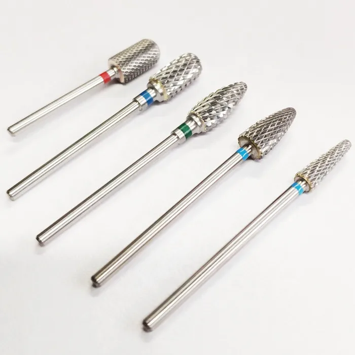 Smooth Round Gold Coated Tungsten Rotary Carbide Nail Drill Bit for Nail Drill