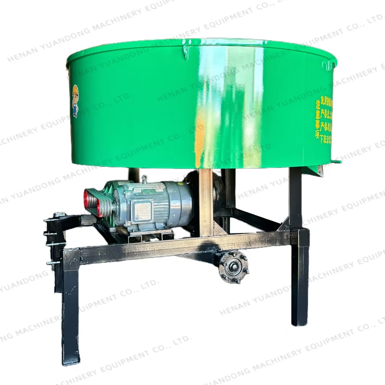 Customized 3.5 Cubic Yards Concrete Flat Mouth Mixer Trailer Type Cement Mortar Mixture Pan Mixer For Sale