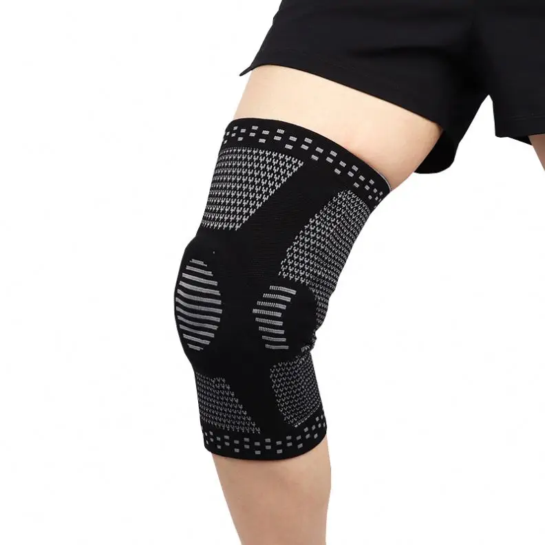 Sports Breathable Knee Sleeve Support Elastic Compression Knee Braces Knee Pad with Silicone Pad