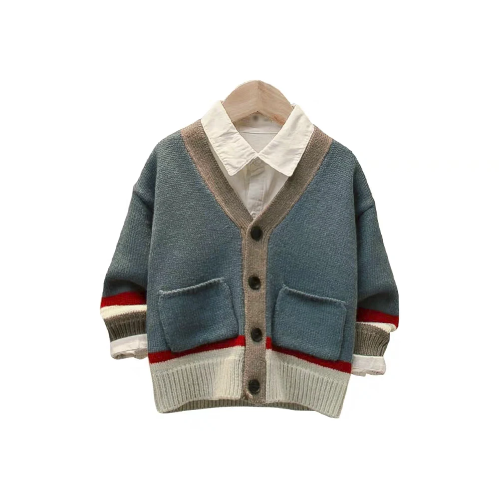 wholesale new design kids boys pure cashmere winter coat with buttons