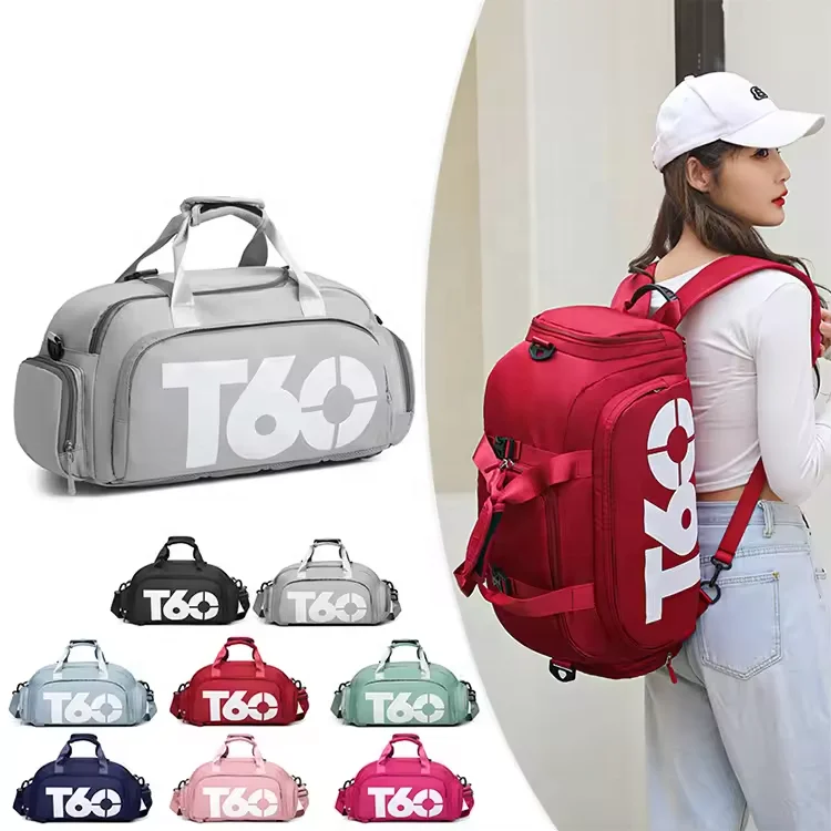 10PCS Custom Logo Gym Bag Large Multifunctional Waterproof Oxford Sports Backpack Travel Gym Duffel Bag With Shoe Compartment