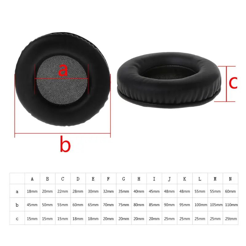 2PCS Universal Headphone Foam Ear Pads Cushion Earpad Soft PU Replacement for Sony AKG Sennheiser ATH Headphones