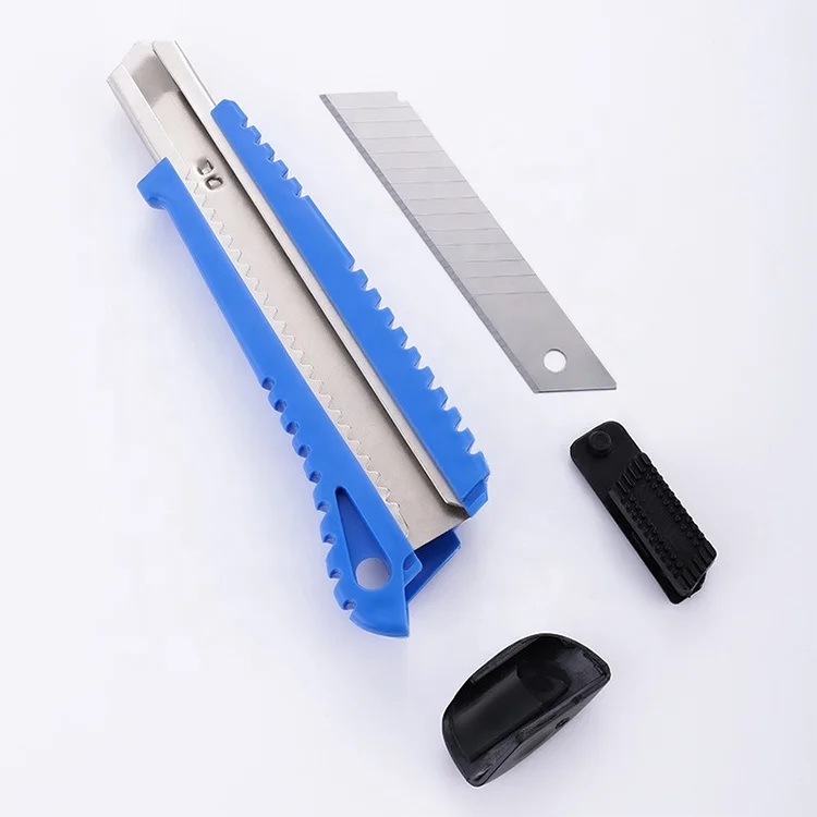 Wholesale 18mm Utility Knife Retractable Blade Box Cutter Knives Folding Knife with Snap Off Lock