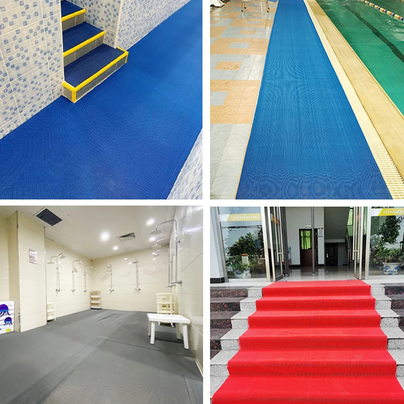 Wholesale waterproof anti slip pvc s mat water proof swimming pool pvc hollow out floor mats