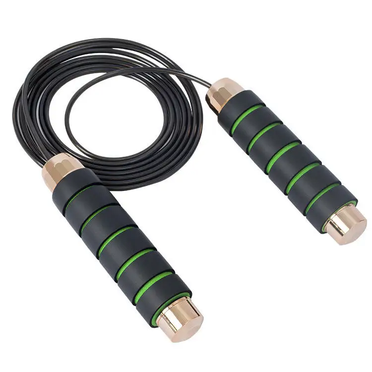 Professional Memory Foam Handles Black Adjustable Pvc Weighted Fitness Speed Skipping Jump Rope