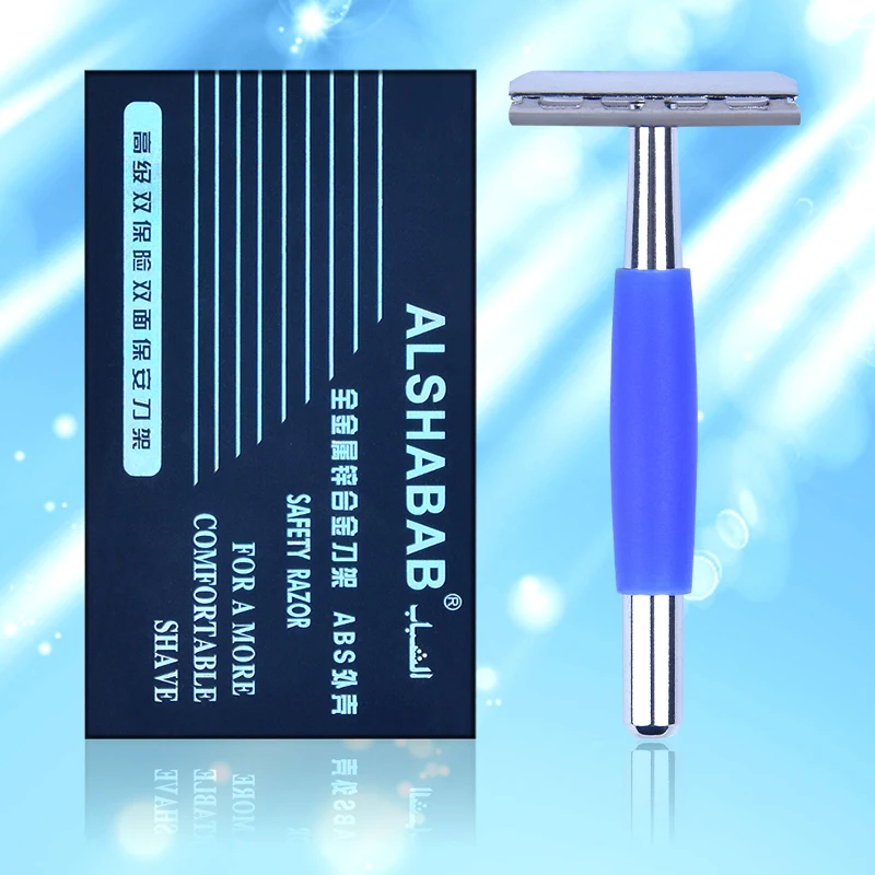 ALSHABAB High Quality Factory Price Shaver Safety Razor Waterproof Zinc Alloy Rubber Handle Double Edge Safety Razor for Face