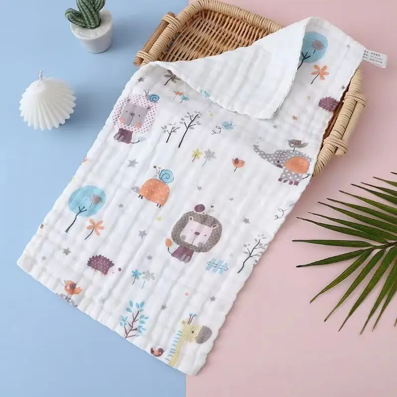 Newborn 6-Layer Cotton High-Density Child Towel Knitted Bedding Baby Blanket Wearable Fabric with Water Filling Kids 0-3 Months