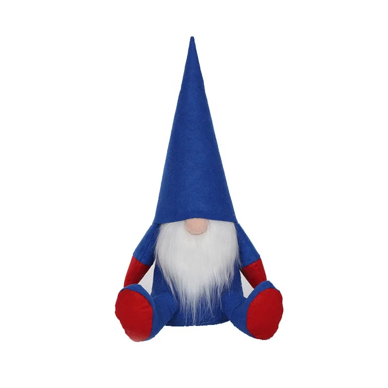 Blue Felt Plush Gnome Tabletop Ornament Christmas Santa Claus Decorations Plush Toys Gift Christmas Doll