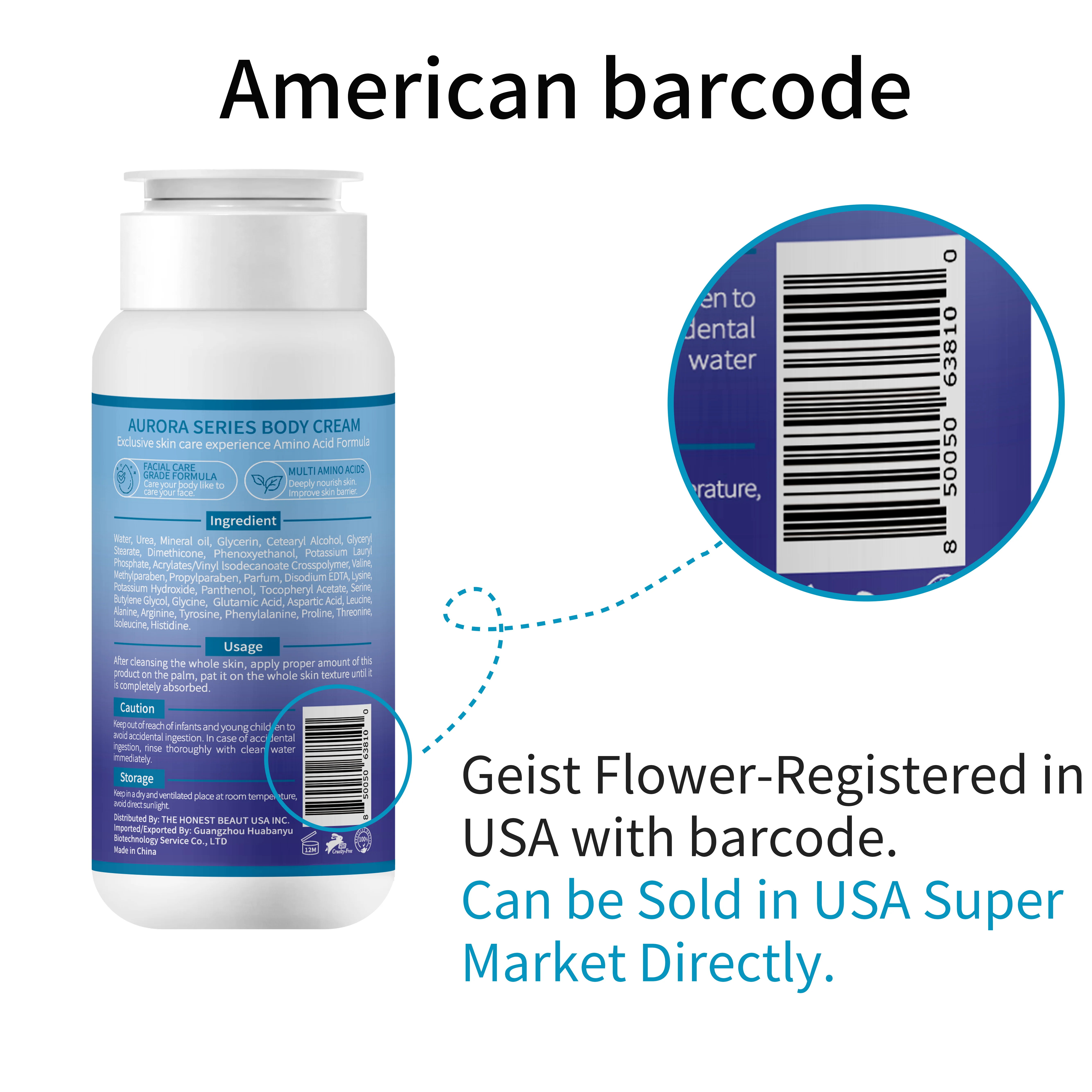 OEM Factory Pure Plant Hyaluronic Acid Amino Acid Aurora Body Lotion Body Cream Private Label Moisturizer