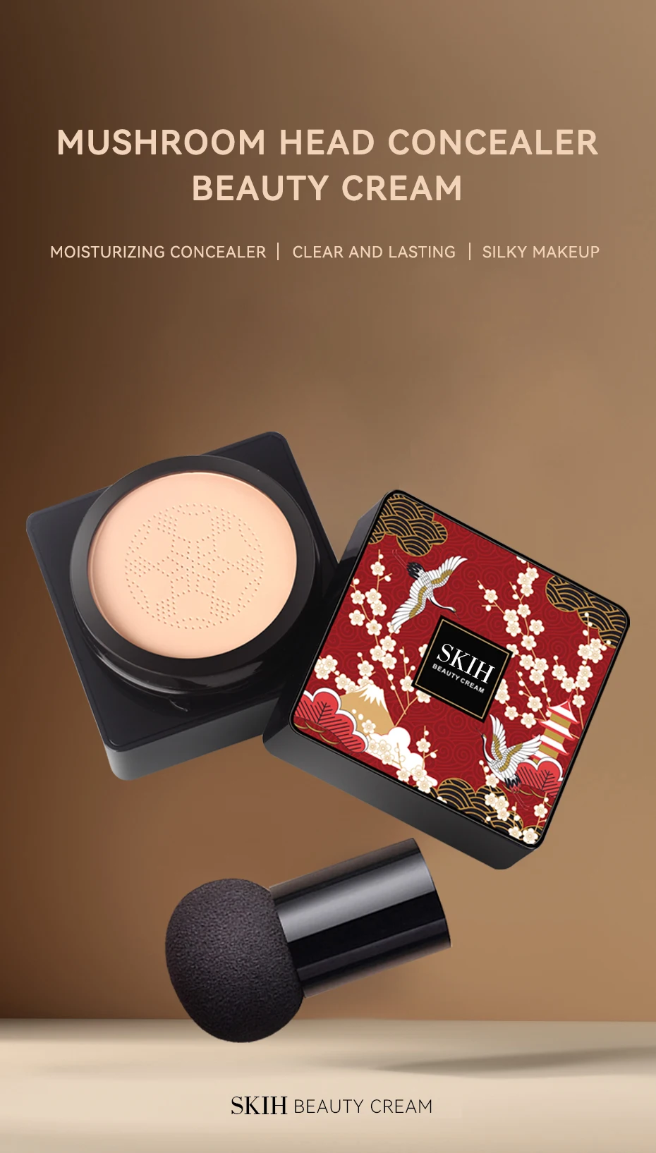 SKIH Mushroom Head Air Cushion Cc Cream Air Cushion Foundation Natural Color CE Adults BB Cream Female Whitening Makeup Base