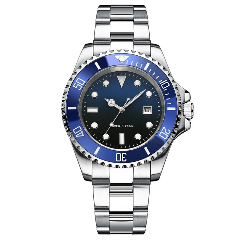 Factory hot selling stainless steel wrist watches luminous transparent case watches for men 20ATM automatic diver watches