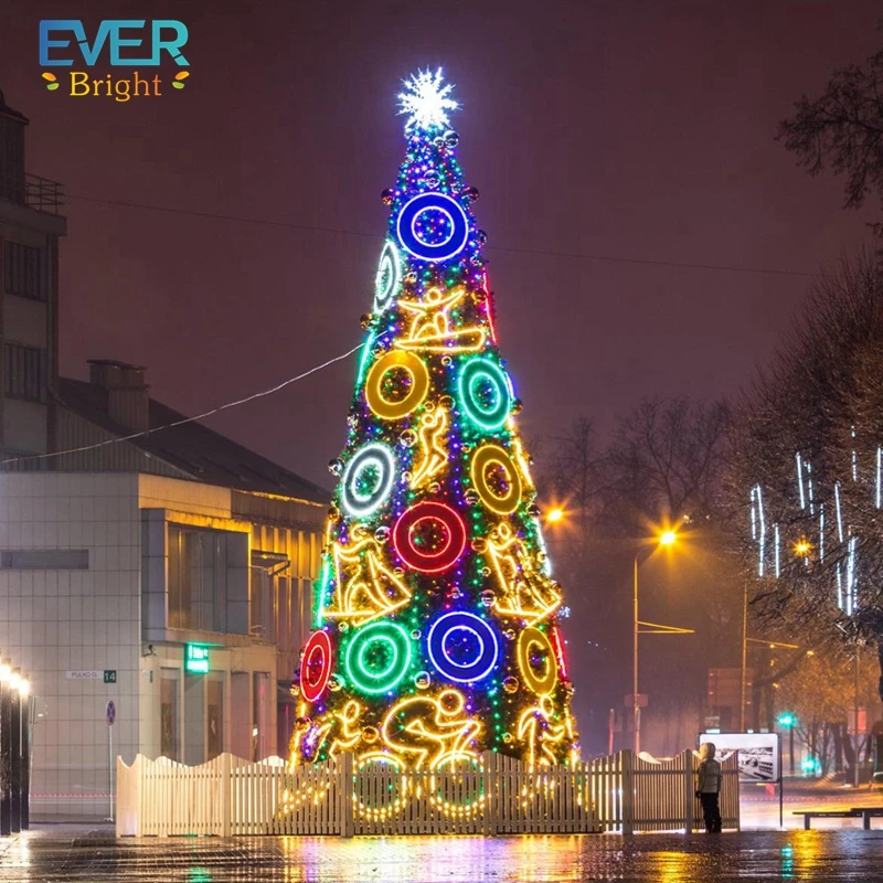 commercial 5m 10m 15m 20m outdoor giant Christmas tree with lights IP68