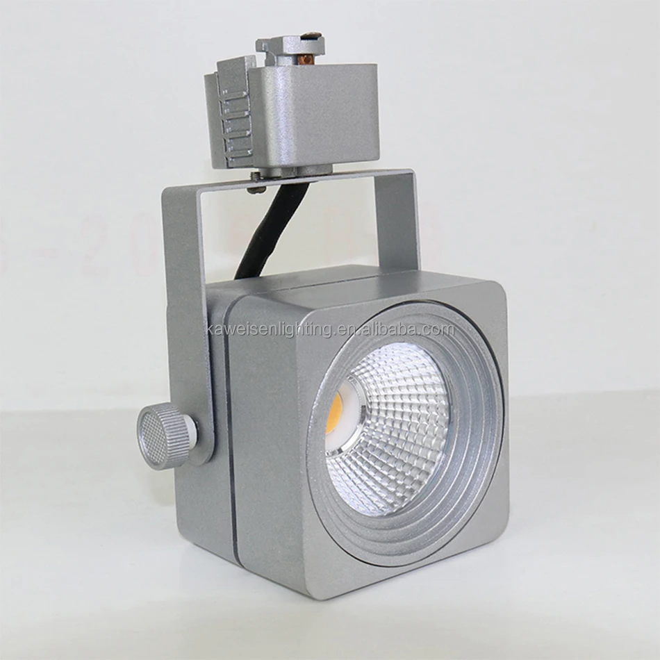 Flicker-free COB Spot Light 12w LED Track Lamp Die Cast Aluminum Movable Square Spotlight 2/3/4 Wire MR16 Track Light Housing
