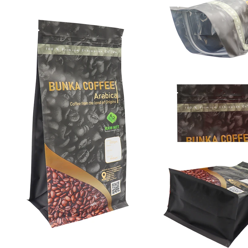Jmei Custom Printed Bags Side Gusset Moisture Proof Coffee Bag Pouch Stand Up Pouch Foil Tea Packaging Bags
