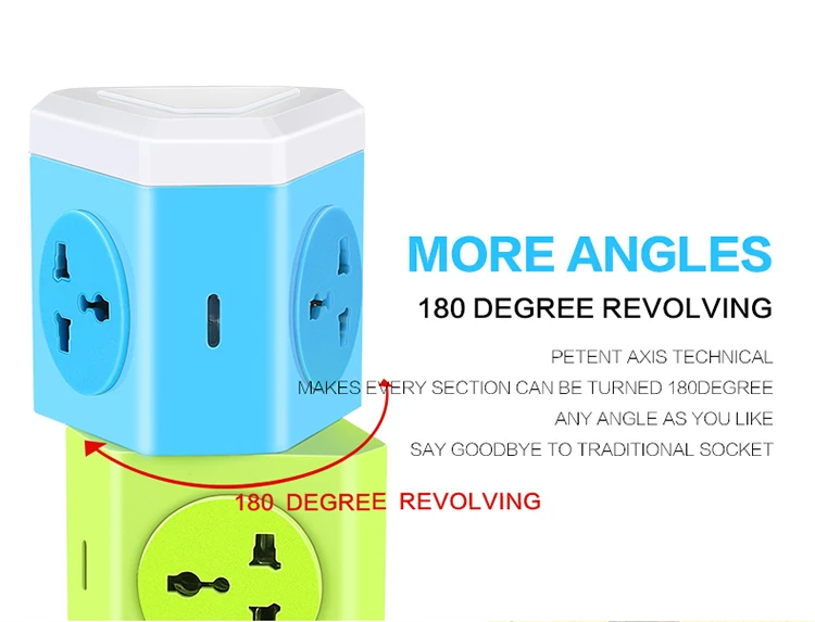 
16 amp 3 layer tower extension board spike guard with 6 sockets power board 