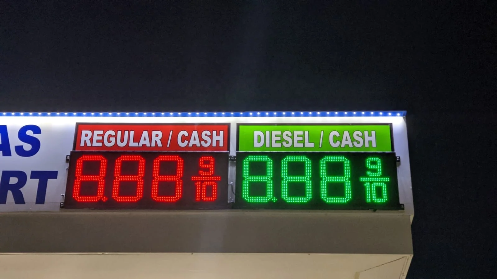 Digital Gas Price Changer LED Signs Regular Diesel Outdoor GAS STATION PRICE SIGN 18 inches led gas price sign