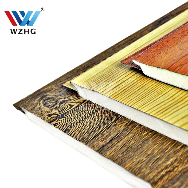 Metal carved board external wall pu sandwich panel sandwich insulation integrated metal plate