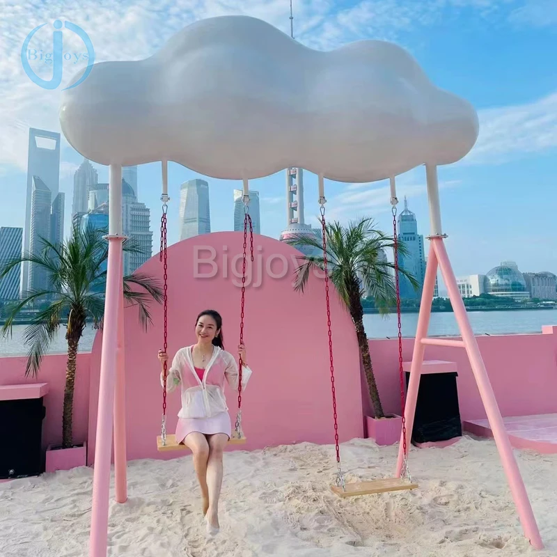 Inventory product: Love shaped swing seats, photo equipment, latest design for amusement projects White Cloud Swing