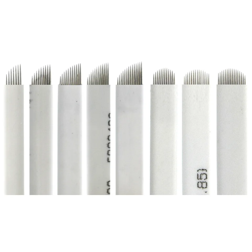 0.25mm 7F/9F/11F/12F/14F/16F/18F/12U/14U/18U Microblading Needle Eyebrow Tattoo Manual Pen White tattoo needle Eyebrow tattooing