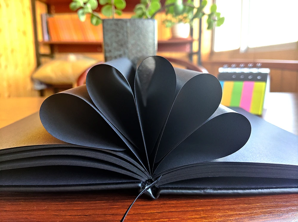 Custom Black Paper Notebook A5 Size Planner with Pen