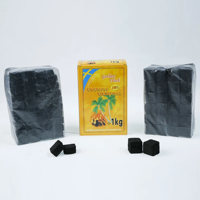 factory durable cheap Long Burning Square coco coconut shell shisha charcoal for sale
