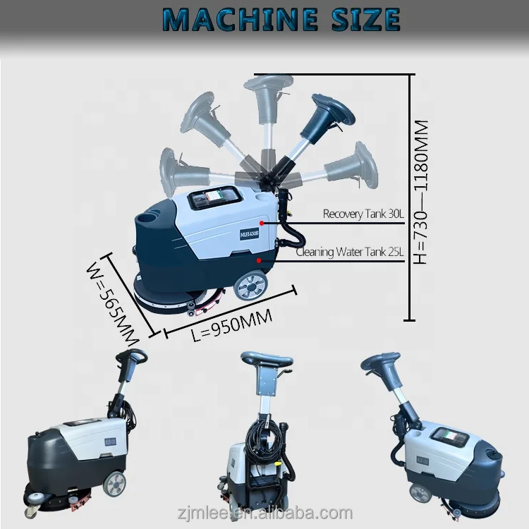 MLEE430E Electric Floor Scrubber Dryer 17 inch Marble Tile Automatic Walk Behind Floor Scrubber