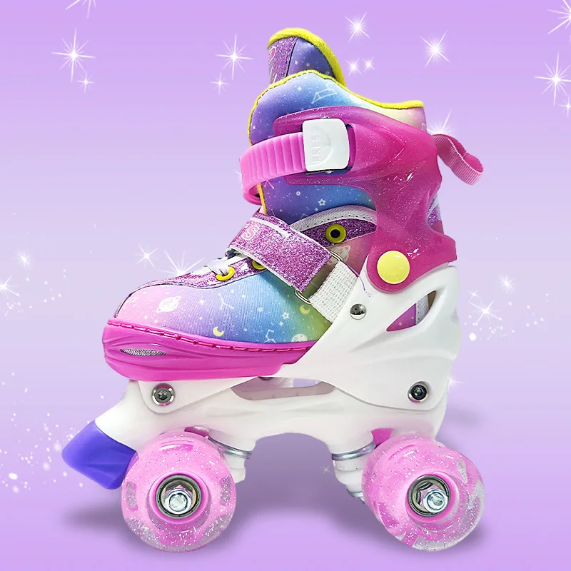EACH Patines Roller Skate 4 Ruedas De 4 Ruedas Con Luz Wholesale Roller Skates Shoes for Kids Adjustable 4 Roller Skate