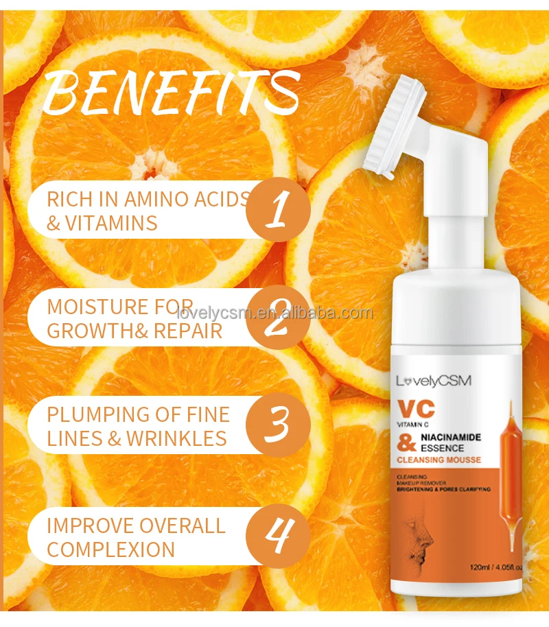 Wholesale Vitamin C facial cleanser deeply pore cleansing whitening moisturizing vegan natural oem women cleanser face wash men