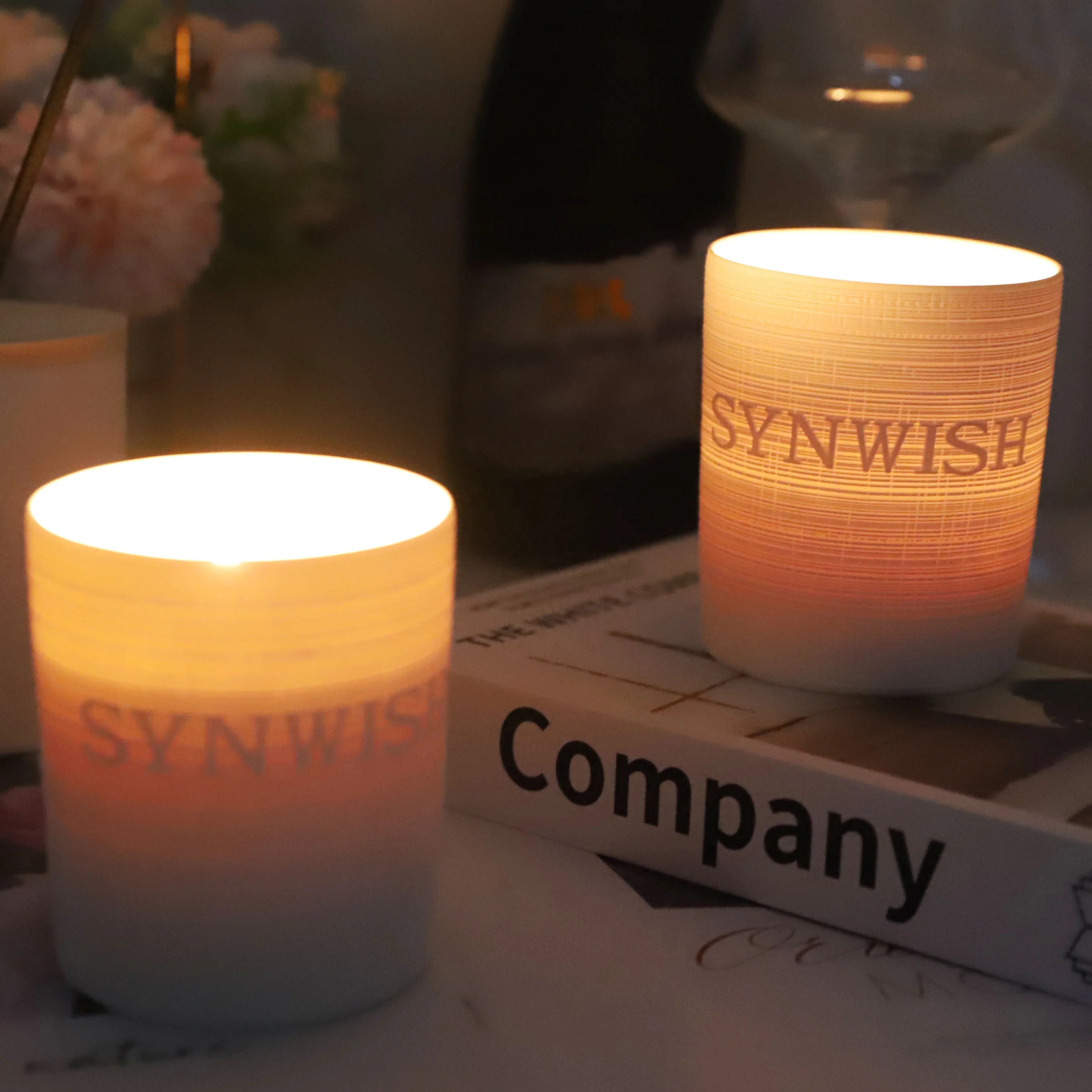 Synwish Nordic Style ceramic candle jars wholesale porcelain candle holder vessels bowl with lid diffuser jars