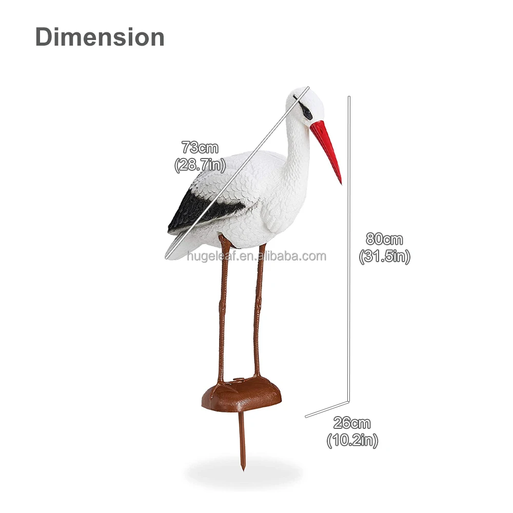 Pond Protection Garden Decoration Figure Bird Deterrent Plastic Stork Hunting Decoy