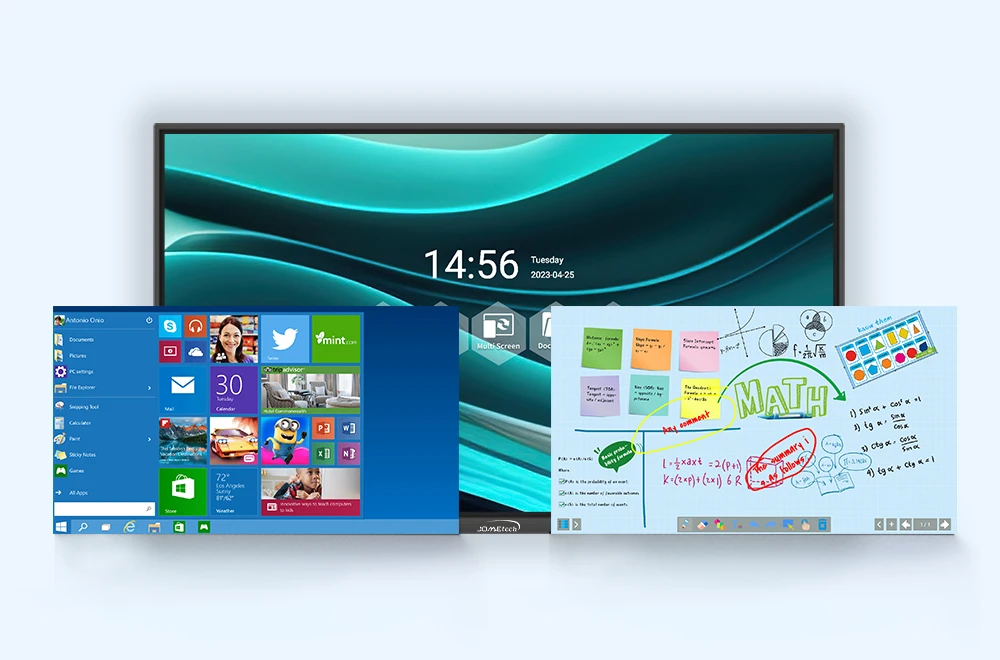 100-inch 4K digital portable smart board for conference, suitable for school teaching interactive electronic whiteboard