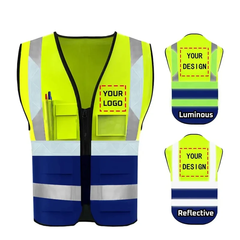 Hi viz жилет с индивидуальным логотипом 120gsm полиэстер ombre цвет светоотражающий дешевый chaleco de seguridad adulto