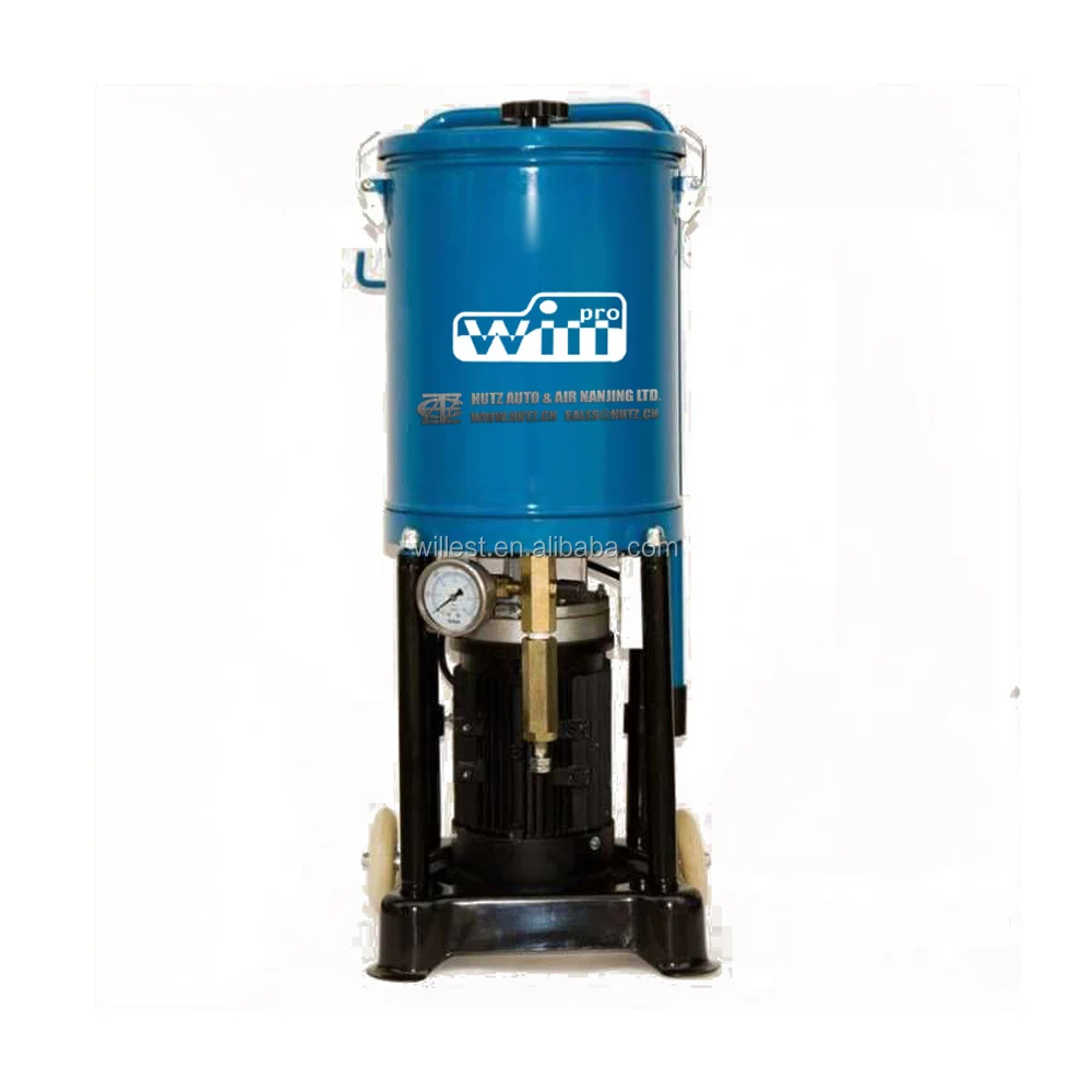 Electric Grease Injector Filling Machine HUTZ Motorized Bulk Greasing Dispenser GPT15A01 Mobile 15L Bucket Lubrication Pump